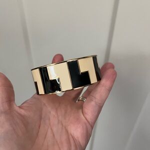 L.A.M.B. Gwen Stefani Enamel Bangle Bracelet Black White